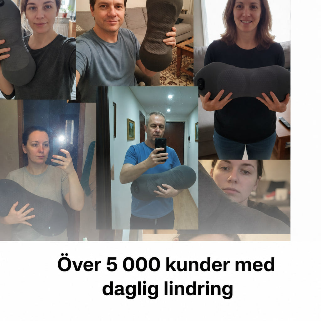 Kollage av kunder som håller upp sin DeepComfort-dyna