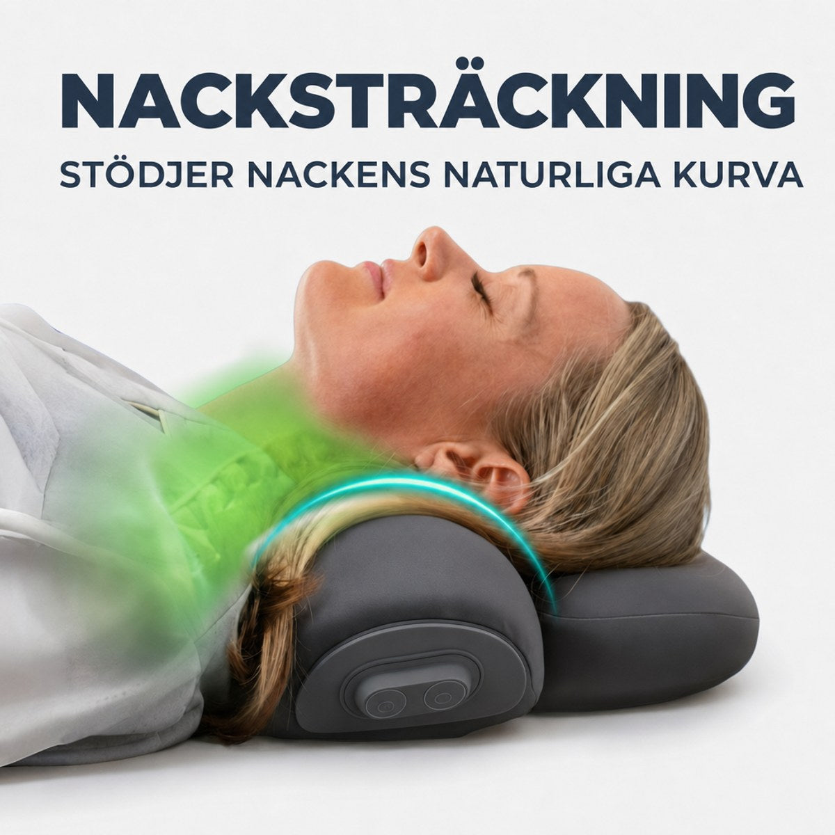 Nacksträckning som stödjer nackens naturliga kurva