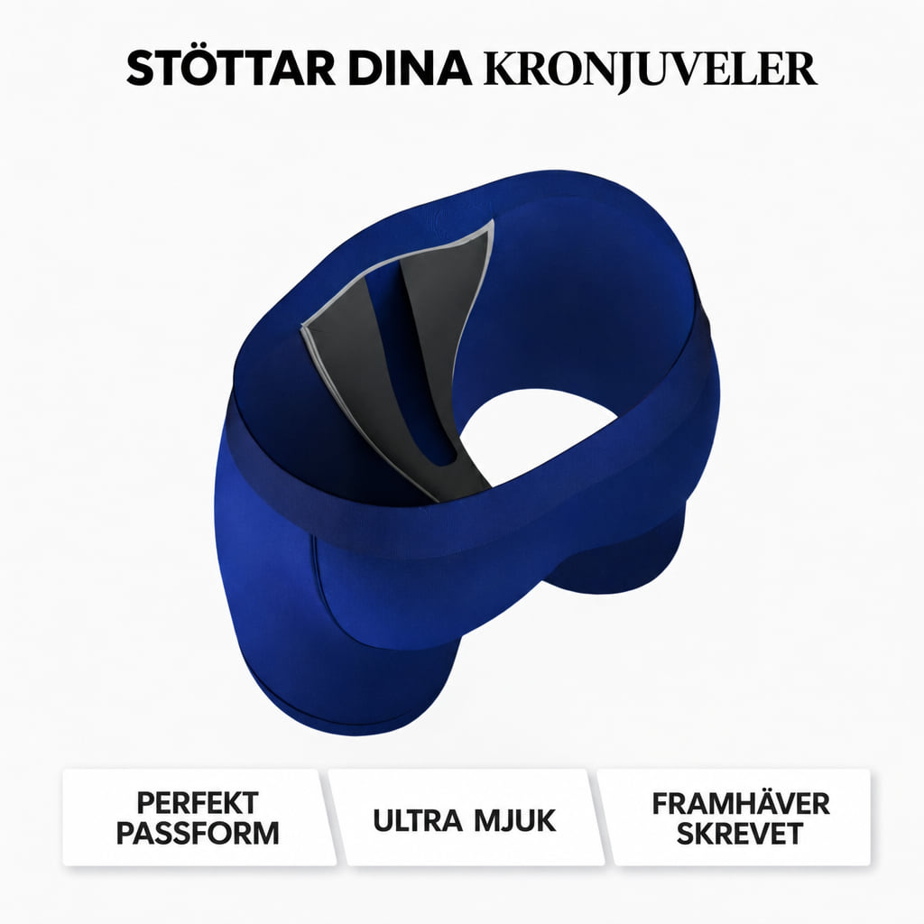 Illustration av Ecoawear bambuboxer i blått med stödjande pung