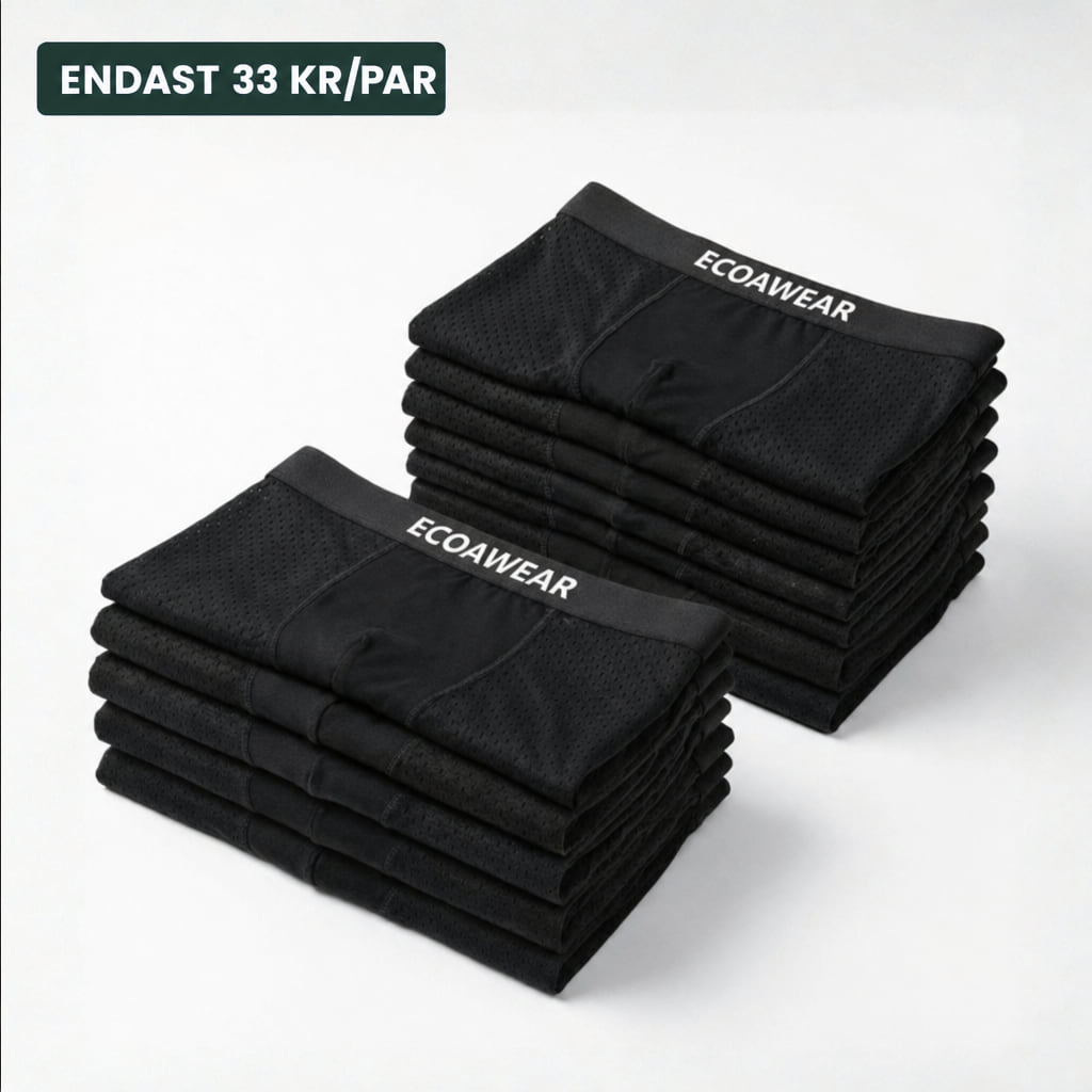 Två travar svarta Ecoawear bambuboxer, 5-pack