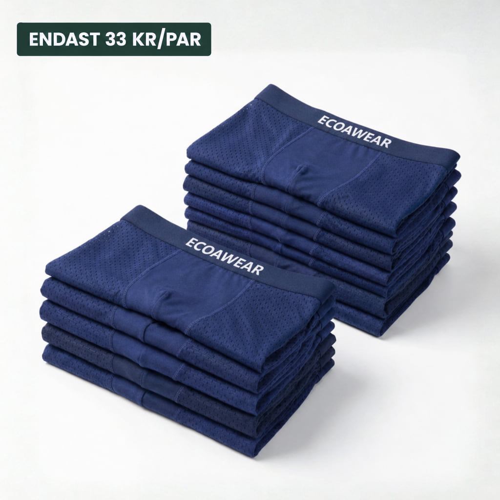 Två travar mörkblå Ecoawear bambuboxer, 5-pack
