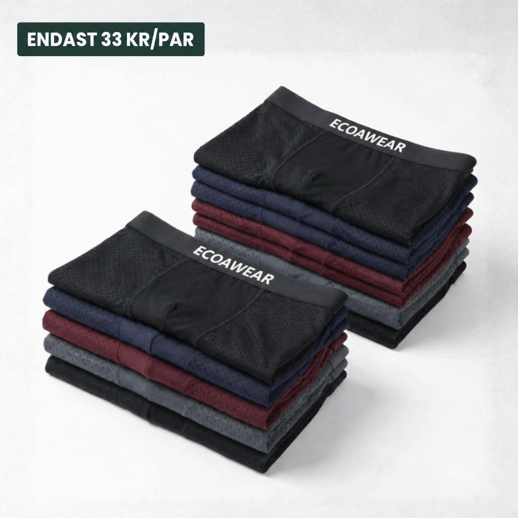 Två travar Ecoawear bambuboxer i blandade färger, 5-pack