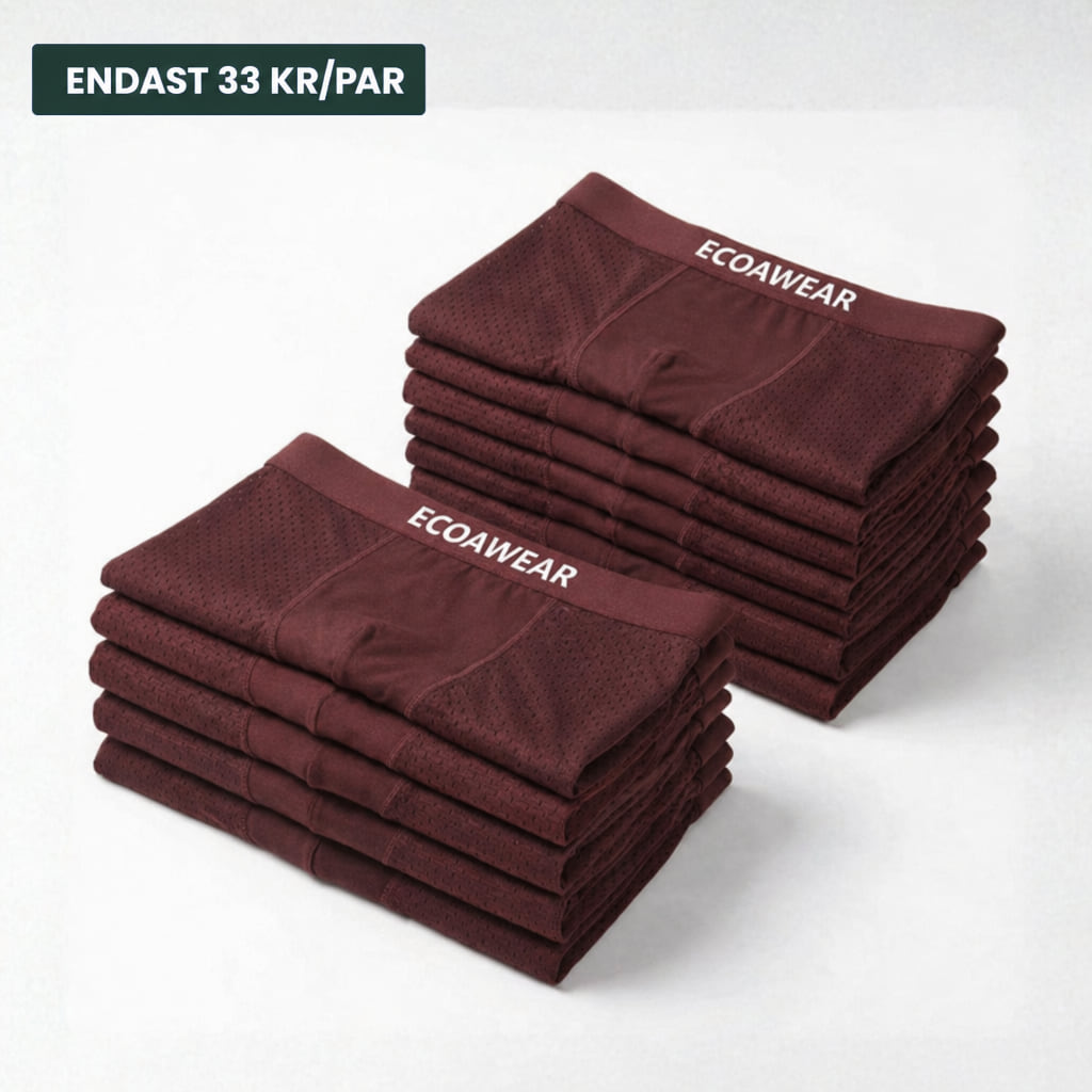Två travar vinröda Ecoawear bambuboxer, 5-pack