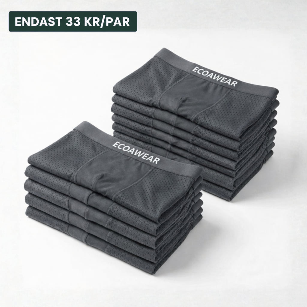 Två travar grå Ecoawear bambuboxer, 5-pack