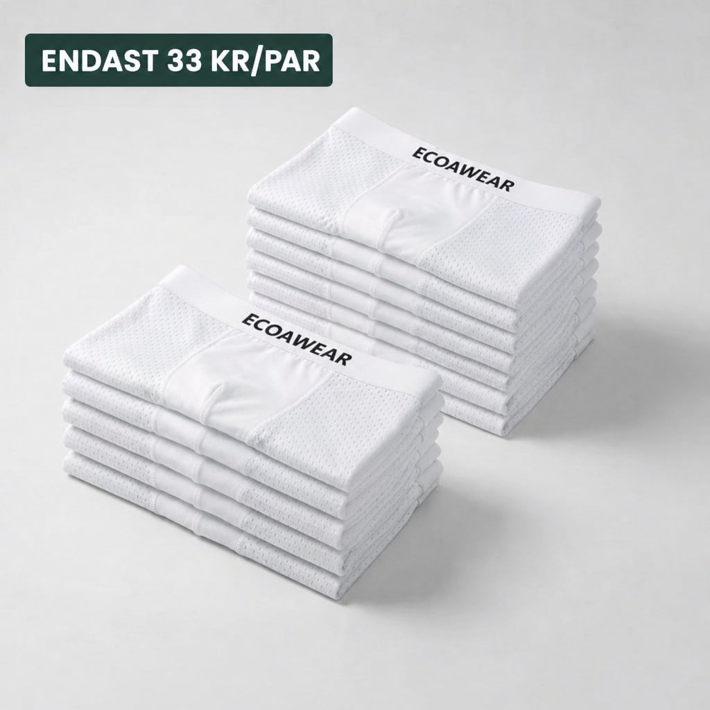 Två travar vita Ecoawear bambuboxer, 5-pack