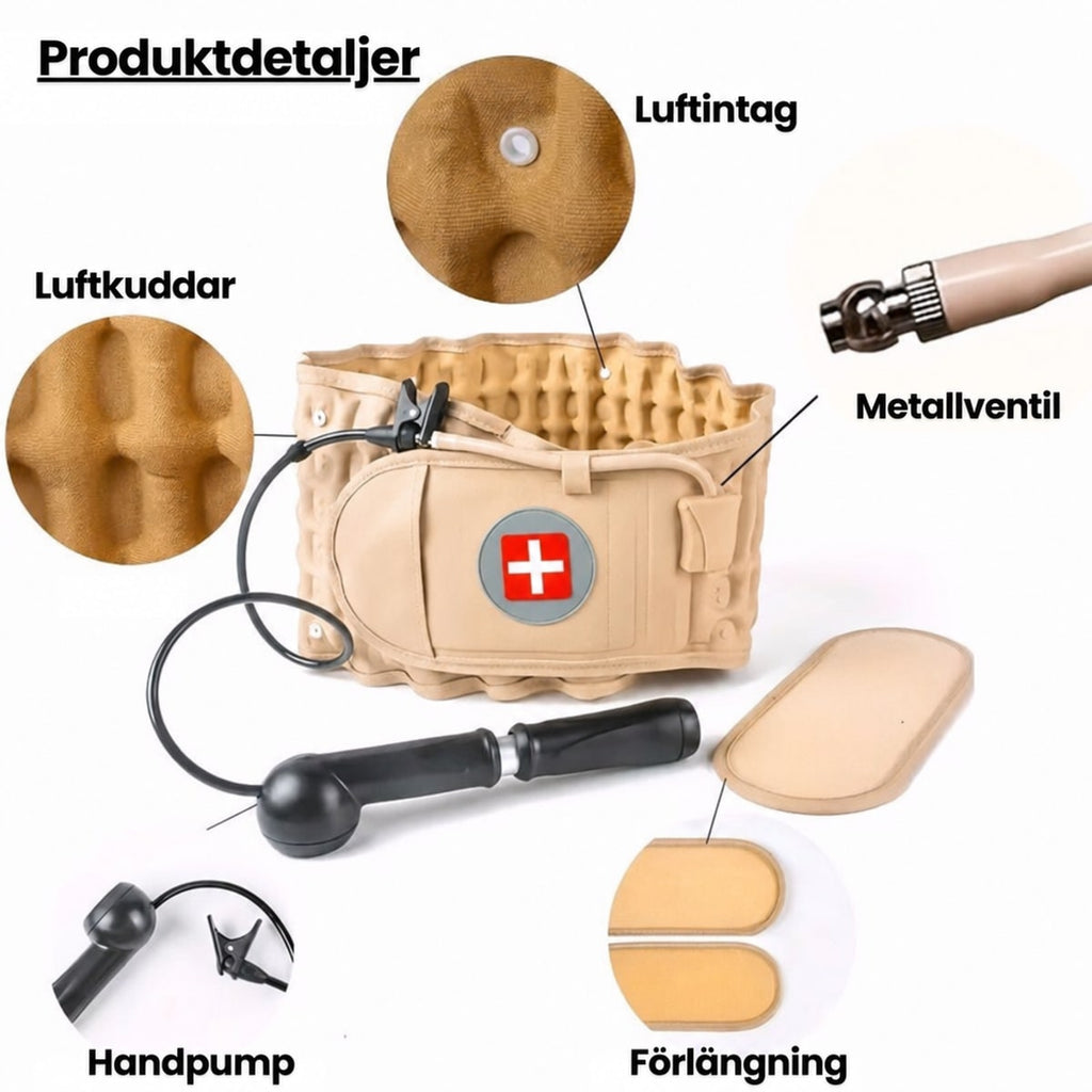 Produktdetaljer - luftkuddar, ventil och handpump