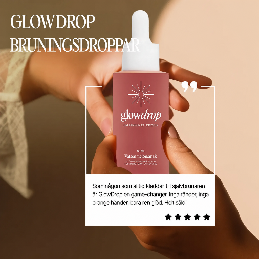 GlowDrop Bruningsdroppar – Solbrun inifrån, helt utan sol