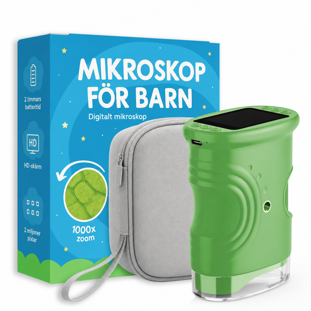 Äventyrsmikroskop för barn – digitalt 1000x zoom (presentset)