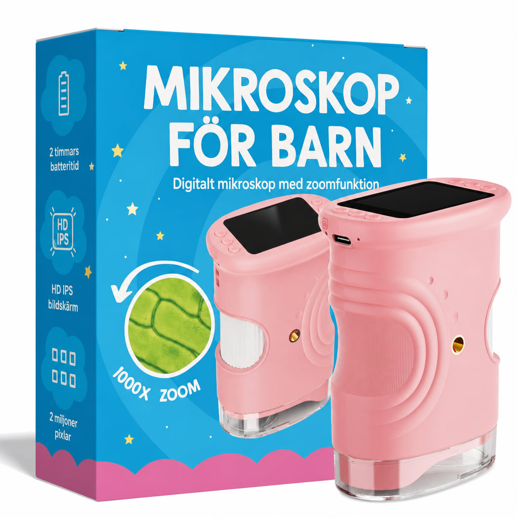 Mikroskop för barn i rosa med förpackning