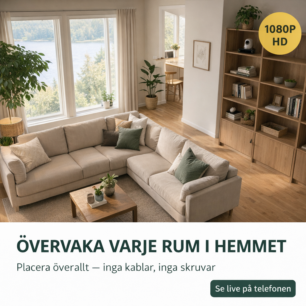 Mini WiFi Kamera 1080P HD - Övervaka hemmet diskret