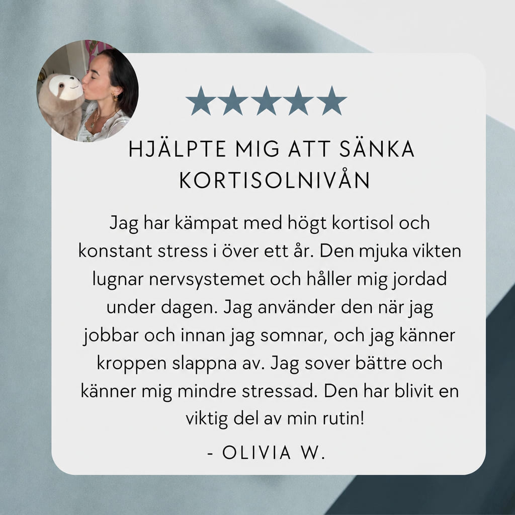 Kvinna med sengångaren och ett kundcitat