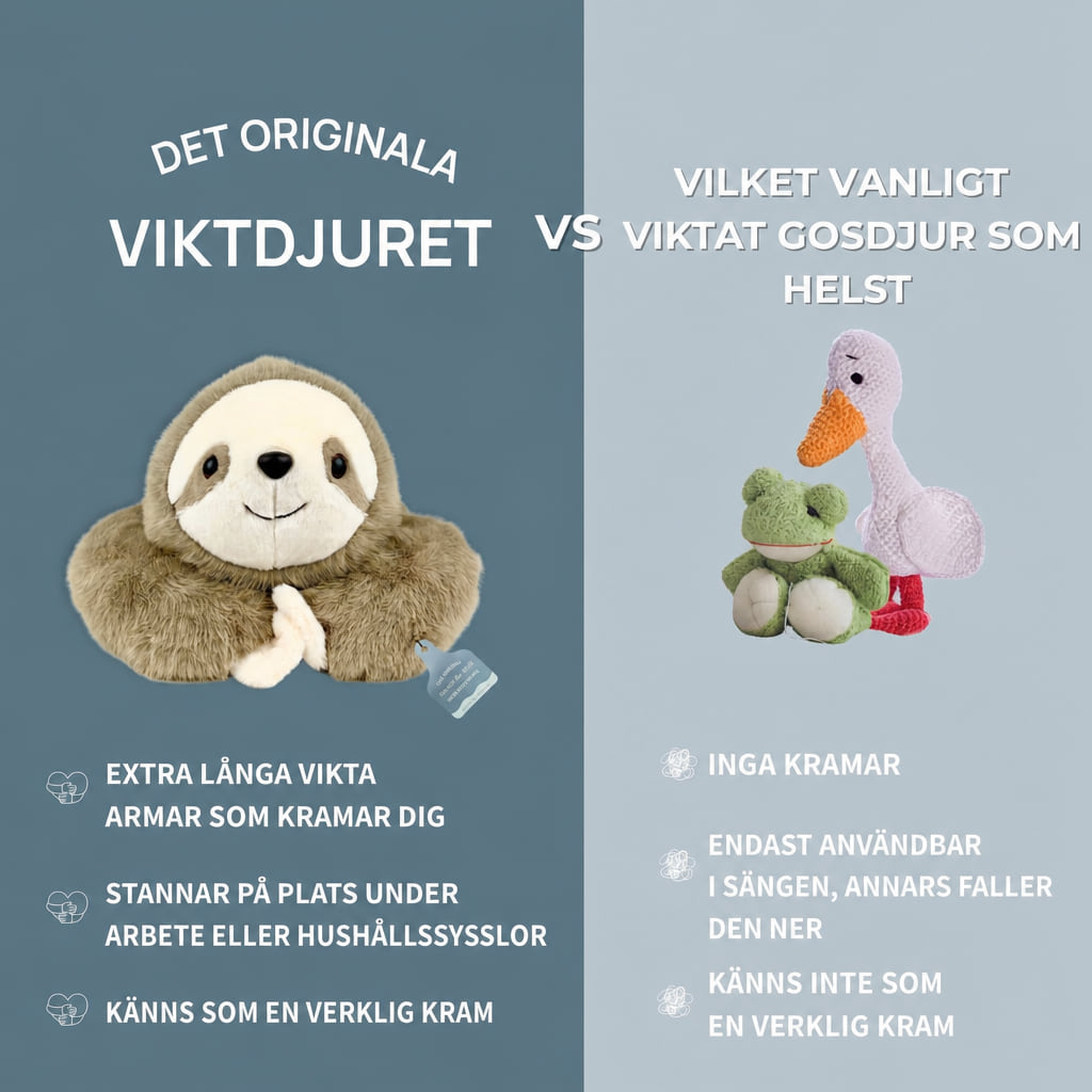 Jämförelse mellan det vägda gosedjuret och ett vanligt viktat gosedjur
